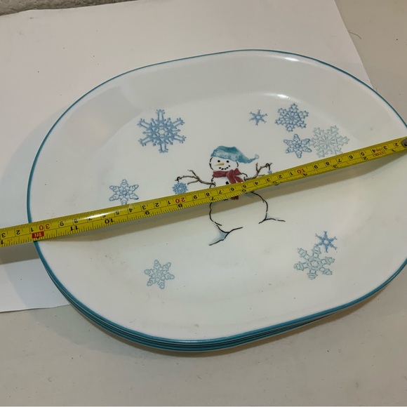 Set 2 Corelle Winter Magic “Snowman” 12” by 10” Serving Platter - Picture 7 of 7